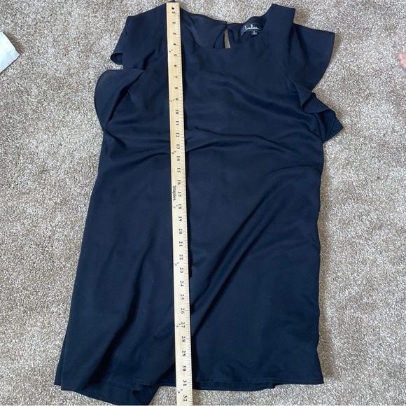 LuLu's shift sheath dress black flutter sleeves boxy mini lightweight SZ S - Picture 9 of 11